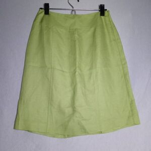 Parisian Signature Skirt Women's 4Petite Lime Knee Length Linen Blend